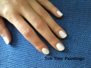 White Background for Tacky Tourist Beach Nails by Shelly Najjar at Ten Tiny Paintings