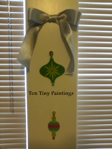 Christmas Card Ornaments on Wall by Shelly Najjar at Ten Tiny Paintings