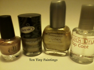 Supplies for Gold Gradient design by Shelly Najjar at Ten Tiny Paintings