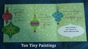 The card used as raw materials in this paper ornaments project by Shelly Najjar at Ten Tiny Paintings